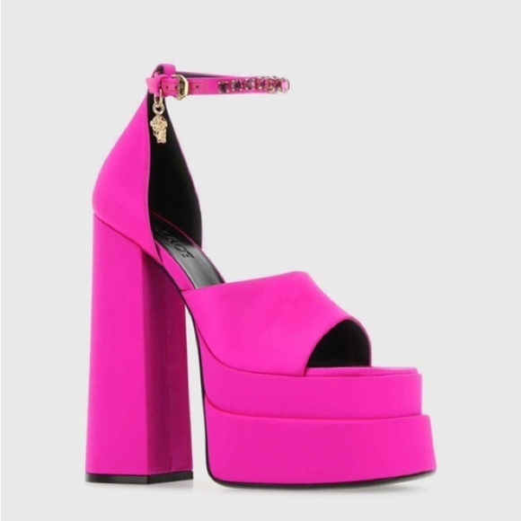 Versace MEDUSA Aevitas Platform Heels Deep‎ Fuchsia Size 38
